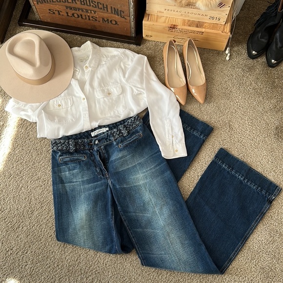 Yves Saint Laurent Rive Gauche YSL F38 Wide Leg with braided waistband (US 6) - Picture 2 of 15